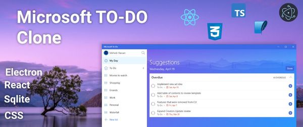 App Desktop com React + Electron + Sqlite | MS TO-DO clone